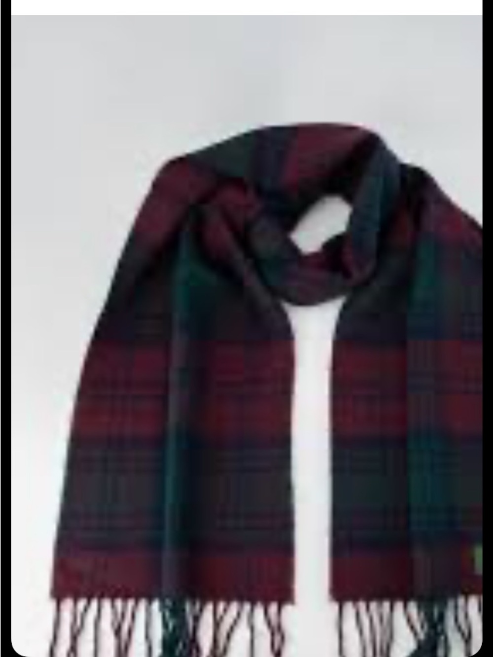Johnstons of Elgin Red and Green Tartan Scarf
